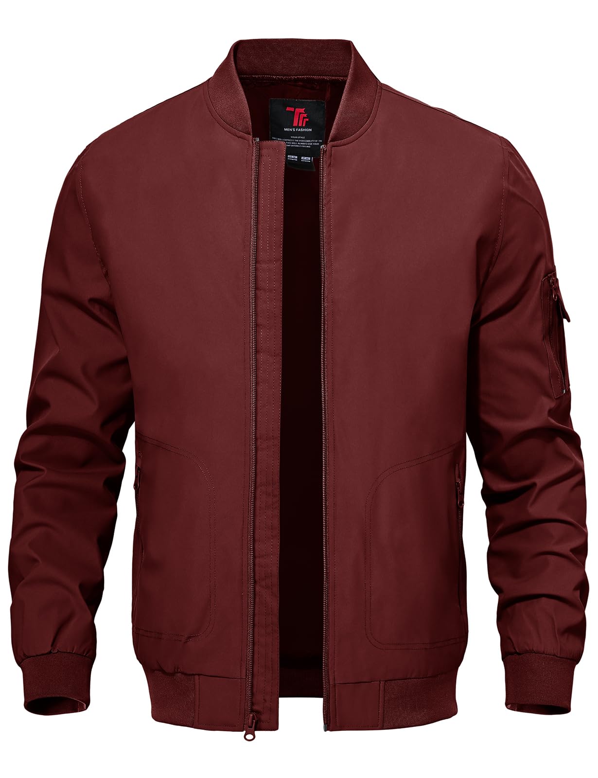 TBMPOY Men's Lightweight Bomber Jacket - Breathable Summer Windbreaker for Casual Wear, Golf & Outdoor Activities | Slim Fit Track Jacket for Men