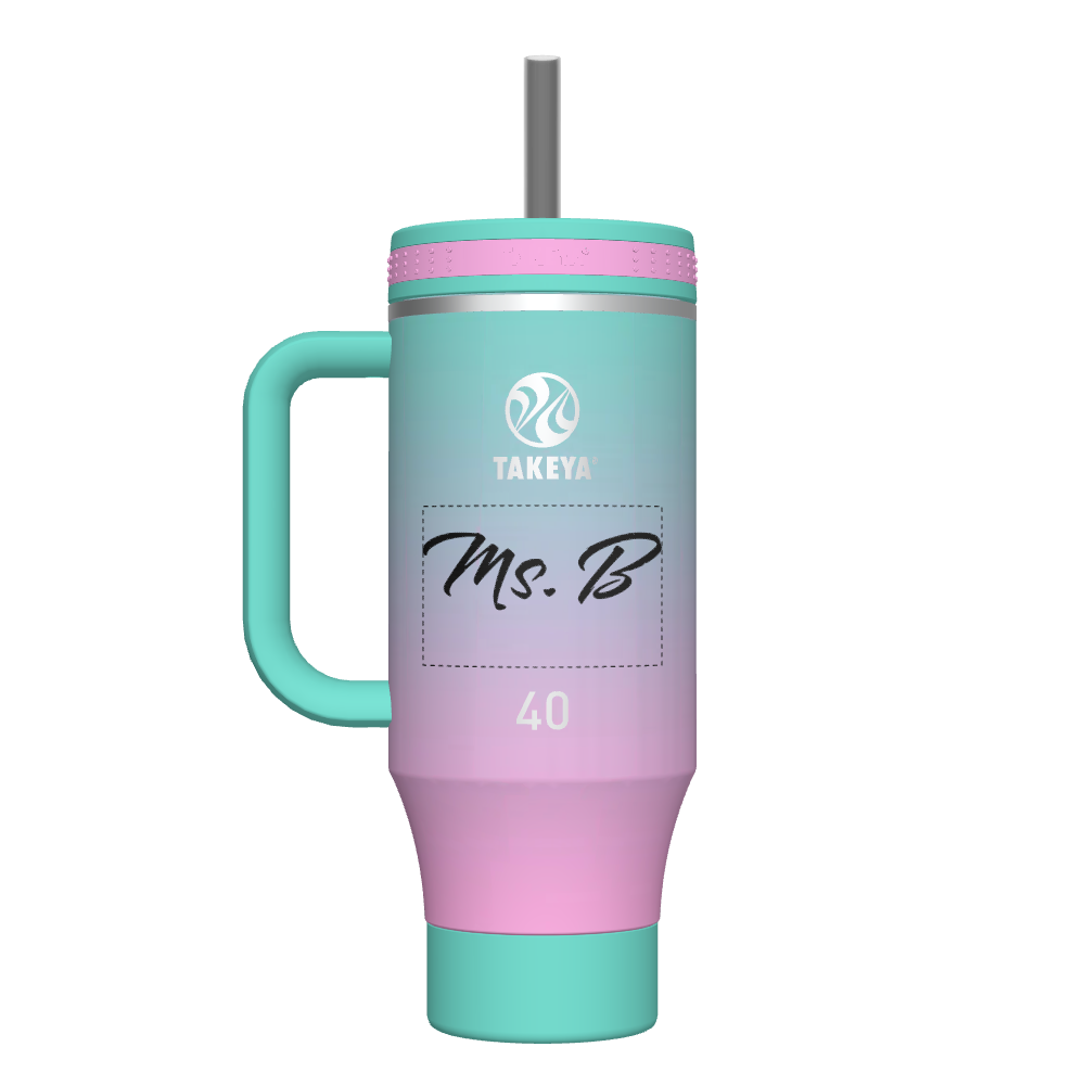 40oz Ombre Straw Tumbler with Lid and Reusable Straw - Customized Name or Design - Perfect for Iced Coffee, Smoothies & Cold Drinks at Home, Office or Gym