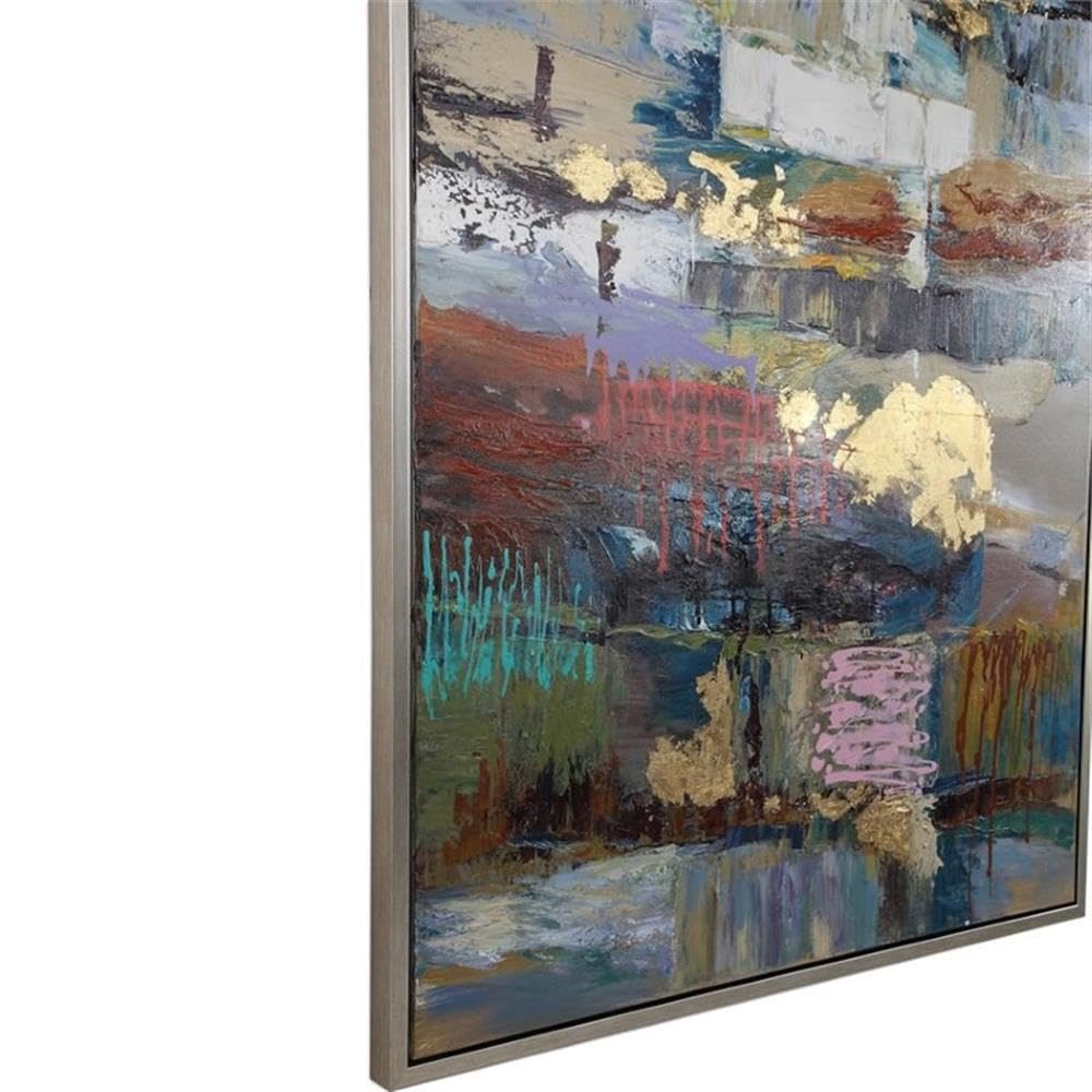 BOWERY HILL Contemporary Abstract Hand Painted Canvas Wall Art - Modern Home Decor for Living Room, Bedroom & Office
