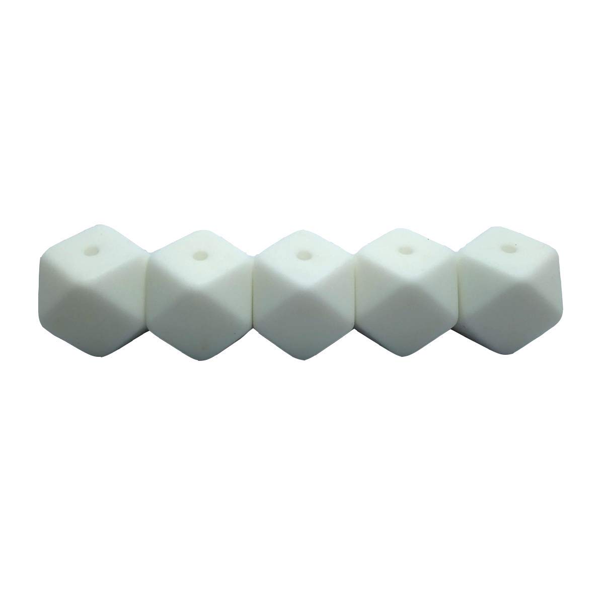 14mm Hexagonal Silicone Beads for DIY Jewelry & Keychains - 50pcs Bulk Craft Beads for Women