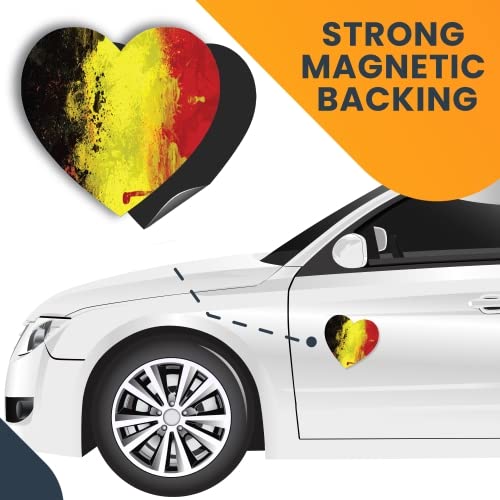 Belgium Belgian Brussels Flag Heart Magnet - 5 Inch Heavy Duty Car Magnet for Vehicles, Trucks & SUVs - Strong Adhesive for Any Magnetic Surface - USA Made Cultural Decoration - Perfect for Travel Enthusiasts, Proud Belgians & Car Decor