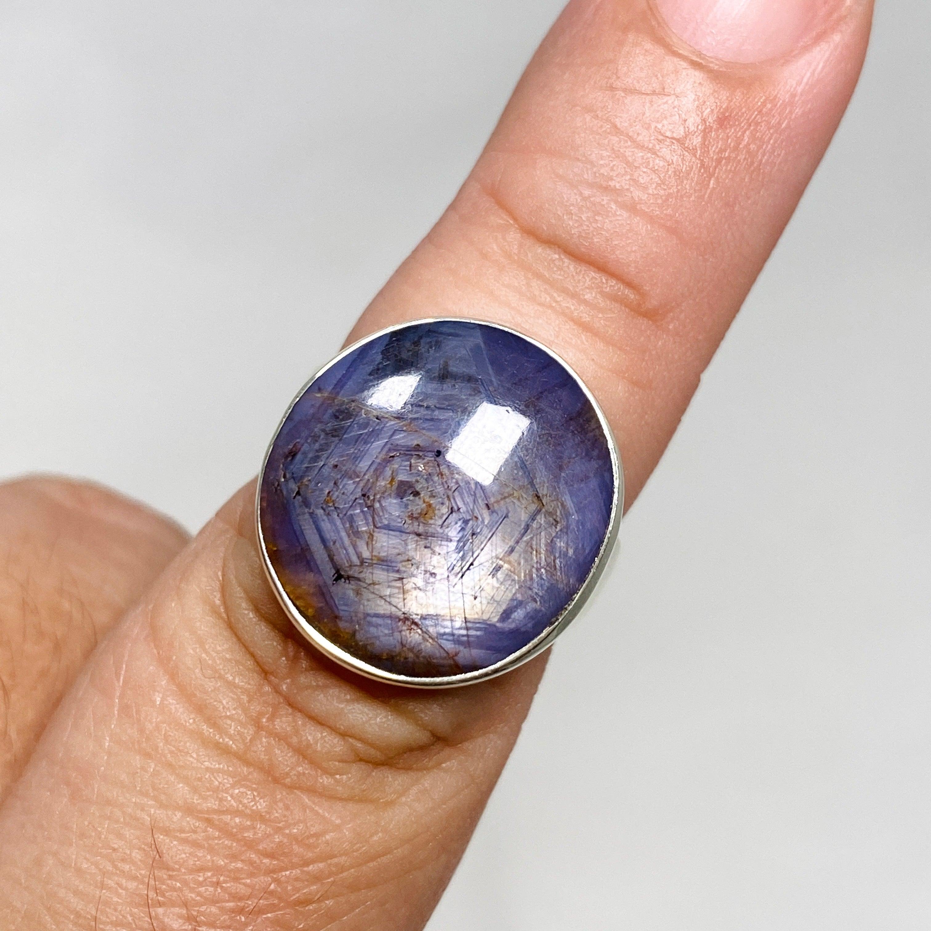 Sapphire Round Ring Size 8 KRGJ3177 - Elegant Blue Gemstone Jewelry for Women, Perfect for Engagement, Wedding & Anniversary Gifts