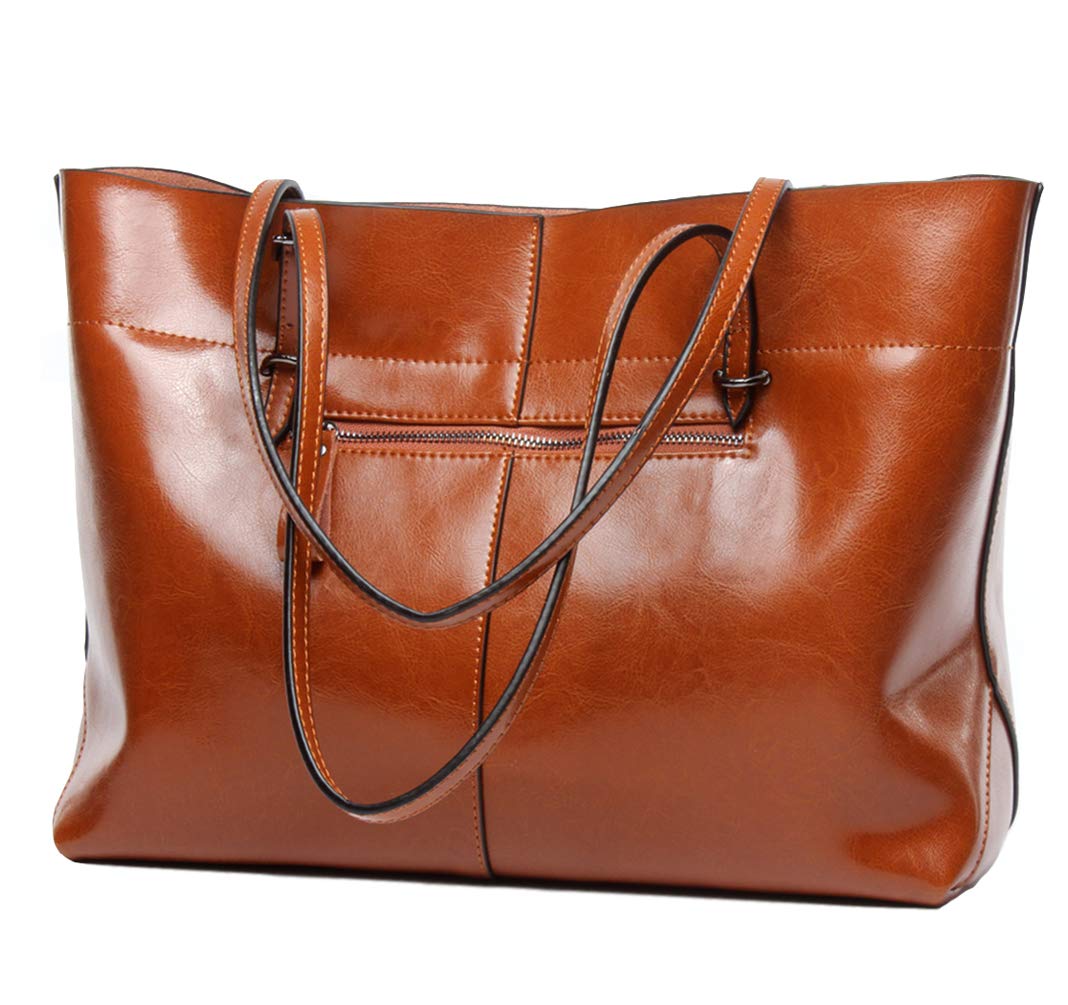 Covelin Genuine Leather Women's Tote Shoulder Bag - Soft Luxurious Handbag for Work, Travel & Everyday Use
