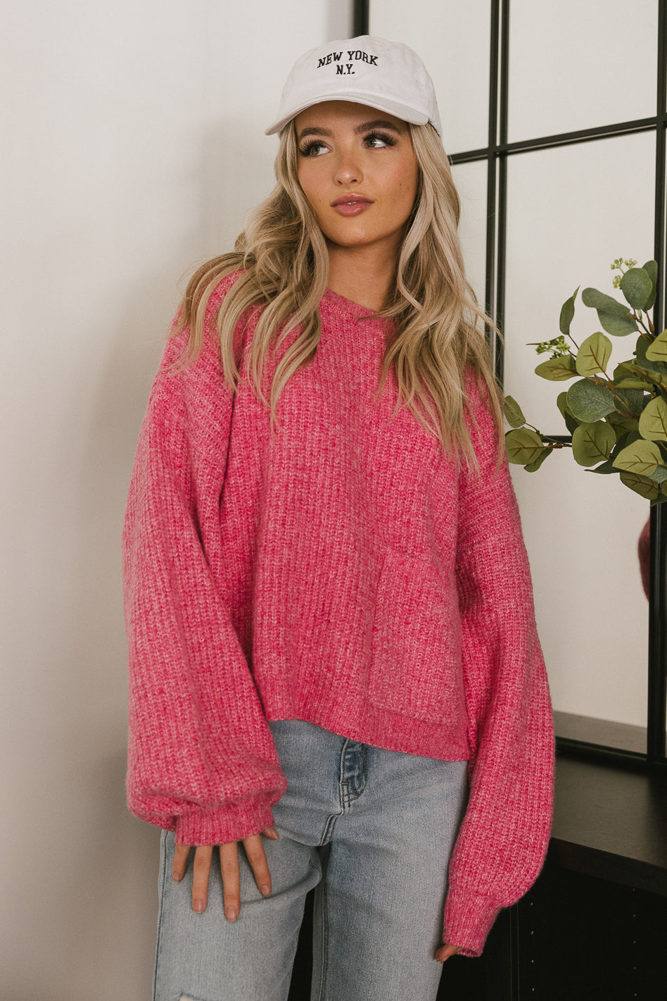 Stylish Aliyah Knit Sweater in Soft Pink | Women's Cozy Winter Pullover | Perfect for Casual Outings & Holiday Gatherings