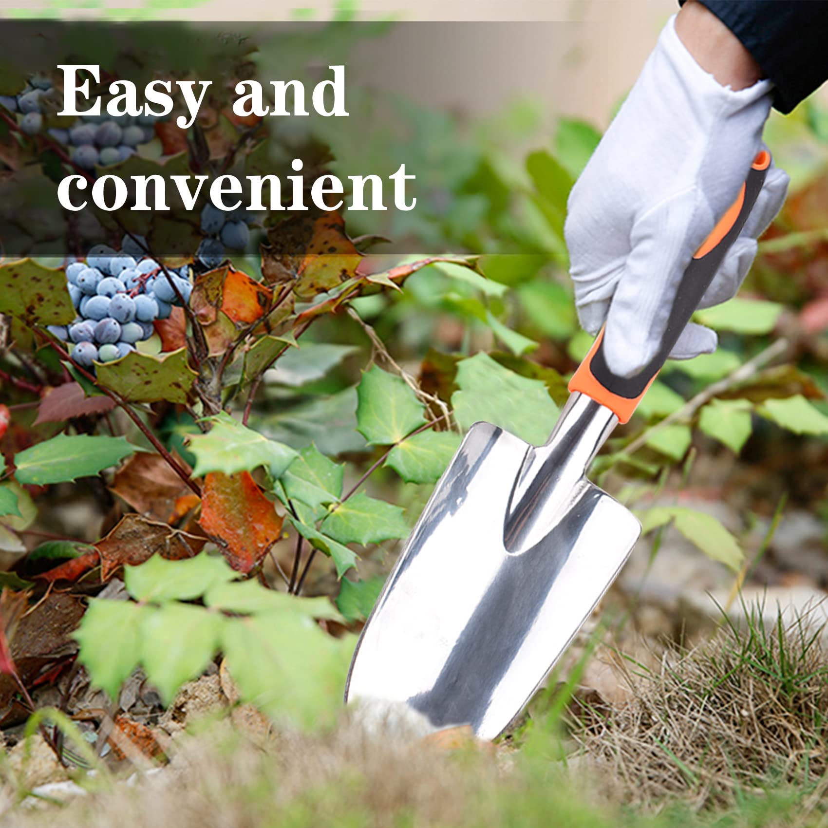 Premium Aluminum Alloy Garden Trowel - Ergonomic Hand Shovel for Planting, Transplanting & Weeding - Ideal Gardening Tool Gift for Men & Women - Perfect for Home Gardens, Flower Beds & Vegetable Patches