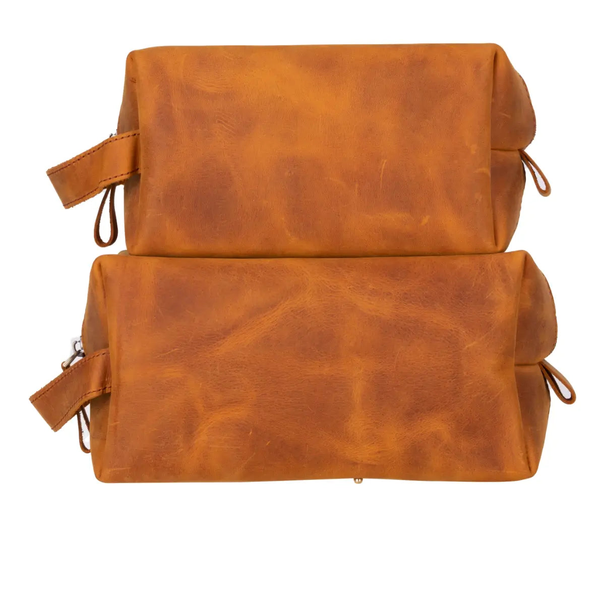 Premium Genuine Leather Dopp Kit Bag for Men - Camel Brown Travel Toiletry Organizer | Ideal for Business Trips, Gym, Camping & Weekend Getaways