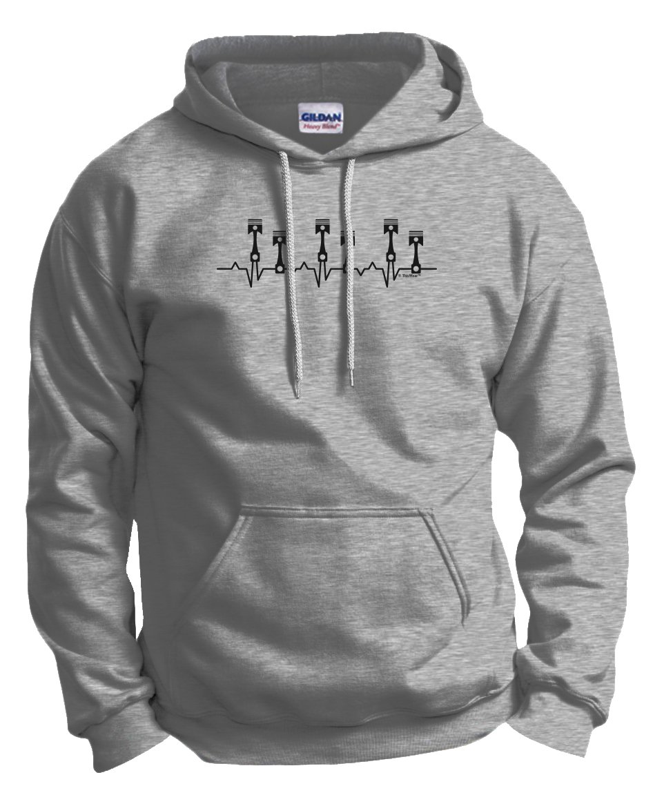 Mechanic Gifts for Men - Piston Heartbeat Design Hoodie Sweatshirt for Car Lovers | Perfect for Auto Shops, Car Shows & Casual Wear