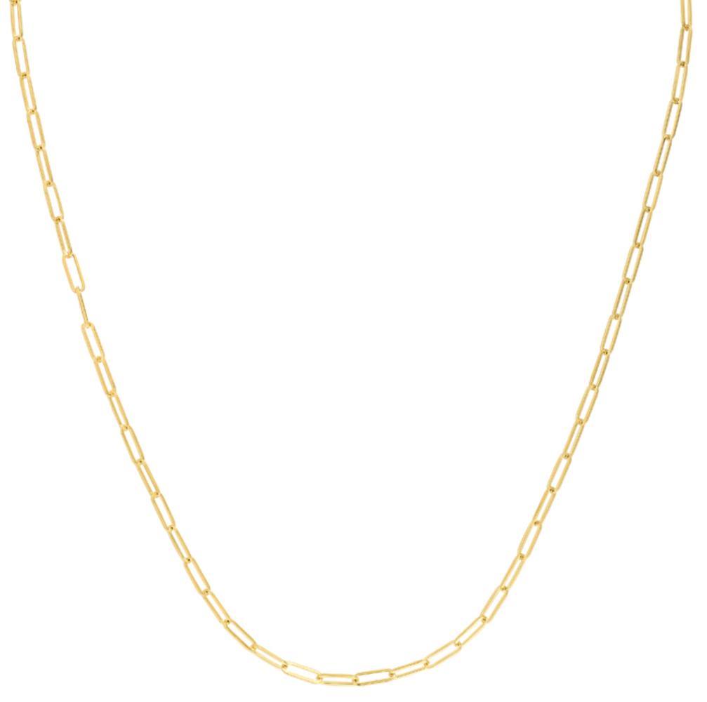 10K Gold 2.5mm Paperclip Chain Necklace - Dainty Minimalist Gold Paper Clip Link Chain for Women - Perfect for Layering, Everyday Wear & Gift Giving