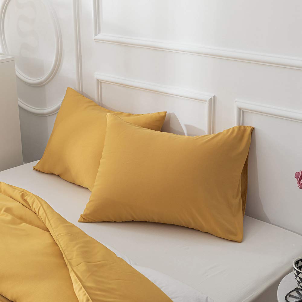 Mustard Yellow Comforter Set Queen Size - Dark Yellow Bedding for Women & Girls - Soft Ginger Mustard Duvet Cover & Quilt - Perfect for Cozy Bedrooms & Guest Rooms