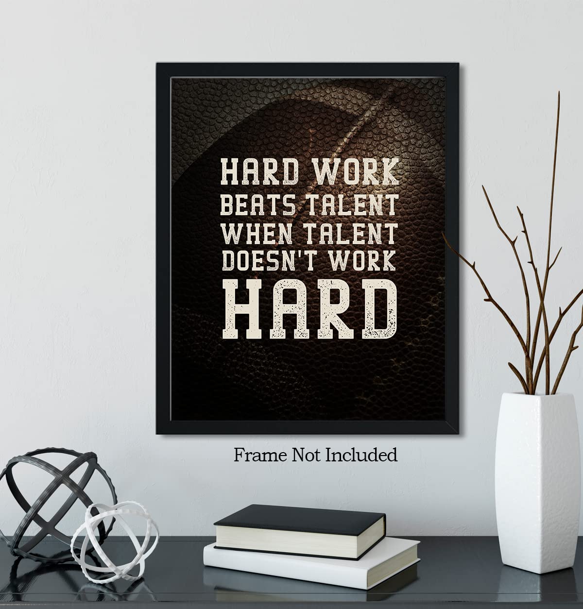 Inspirational Football Wall Art for Teen Boys - 8x10 Unframed Print - Perfect for Kids Room, Man Cave, Game Room or Sports Fan Gift - Great for Bedroom Decor, Birthday Presents & Football Player Motivation