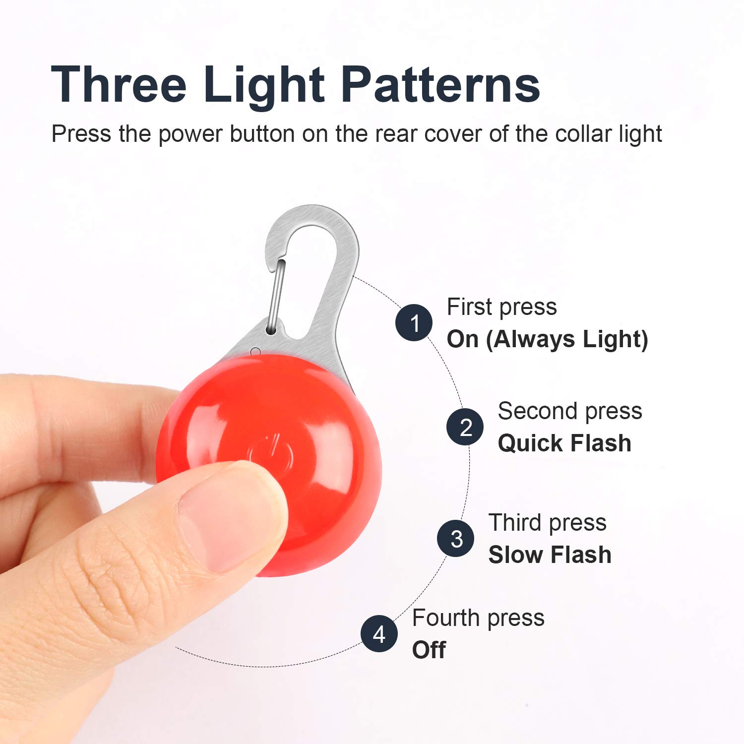 6 Pack LED Dog Collar Lights - Waterproof Clip-On Pet Safety Lights with 6 Extra Batteries | Nighttime Walking, Running & Outdoor Adventures for Dogs