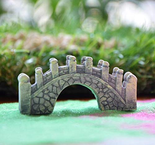 ZAMTAC 100PCS Mini Stone Bridge Figurines - Brown Resin Crafts for Fairy Garden, DIY Terrarium, Succulents & Micro Landscape Decoration - Perfect for Home Decor, Wedding Centerpieces & Fairy Tale Scenes