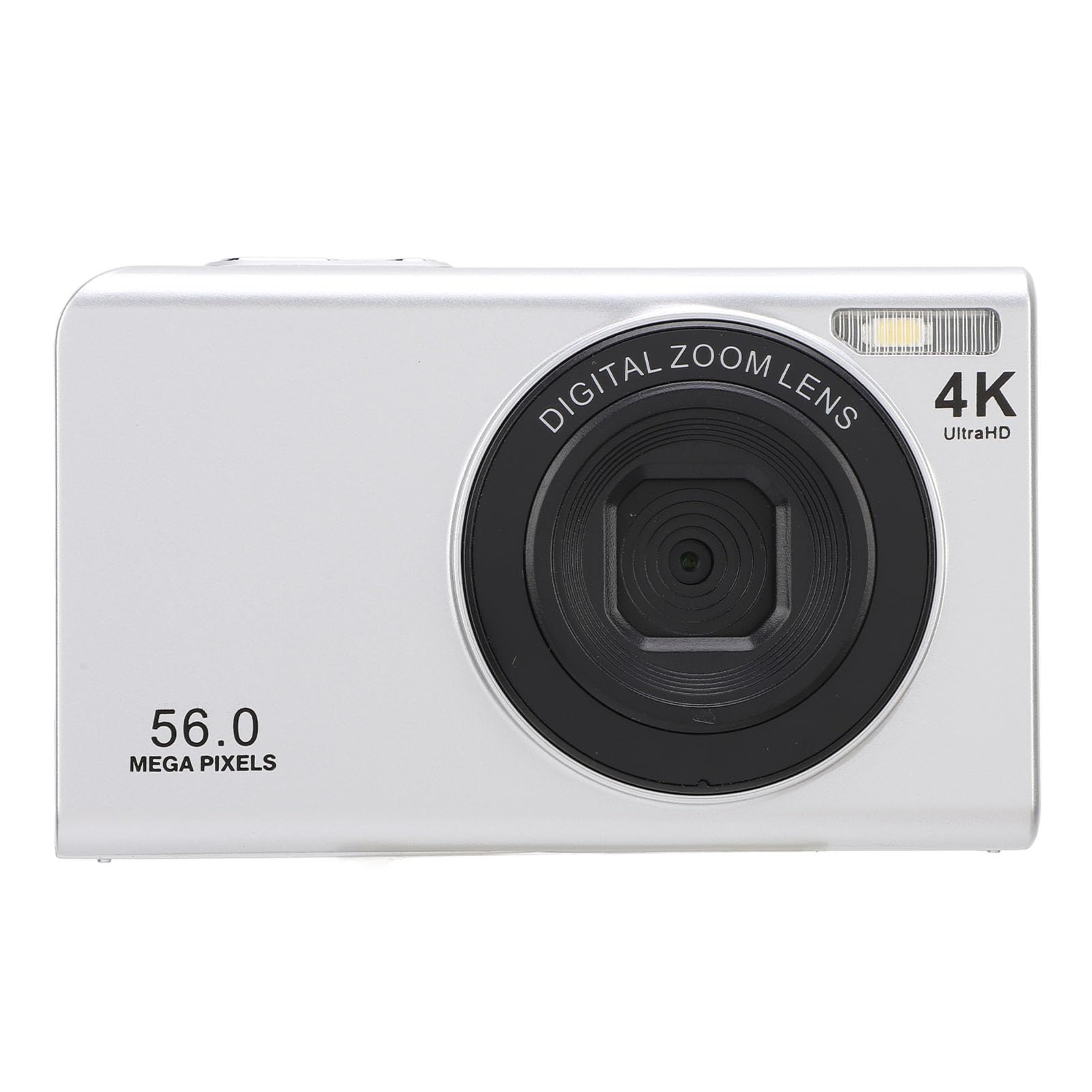 4K Digital Video Camera - Portable Compact Vlogging Camera with Auto Focus, Anti-Shake & 16x Digital Zoom for YouTube, Travel & Family Recording (Silver) - Perfect for Vloggers, Travelers & Content Creators