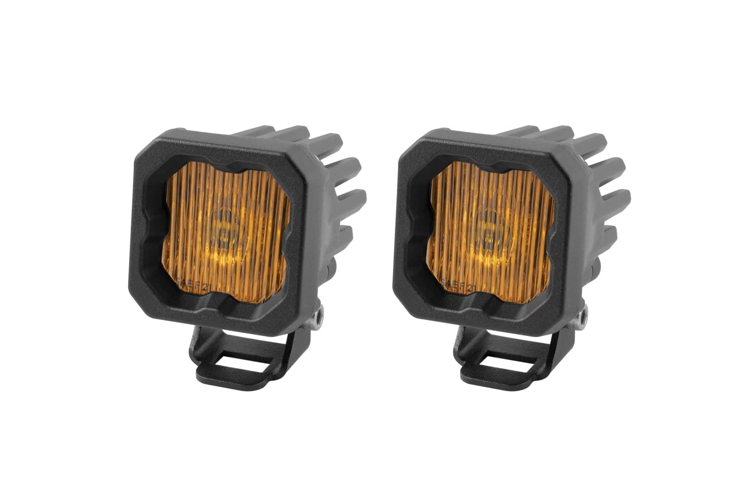 Diode Dynamics SSC1 Yellow SAE/DOT Fog Standard LED Pods (Pair) - SAE Fog Lights with Amber Backlight - Perfect for Off-Road, Trucks & SUVs in Low Visibility Conditions