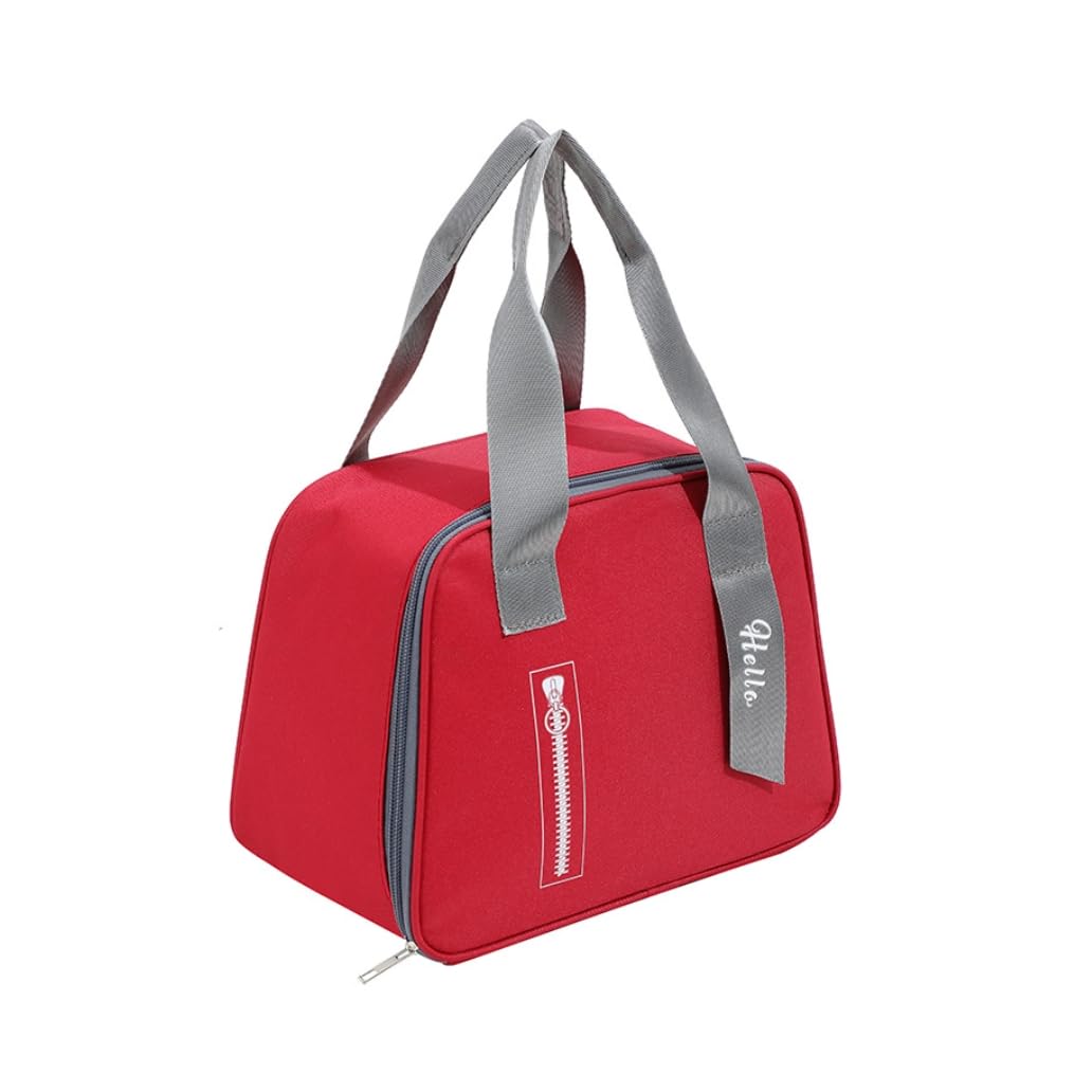 **Insulated Reusable Lunch Box - Leak-Proof Bento Cooler Bag for Men & Women - Perfect for Work, School & Outdoor Activities (Red)**