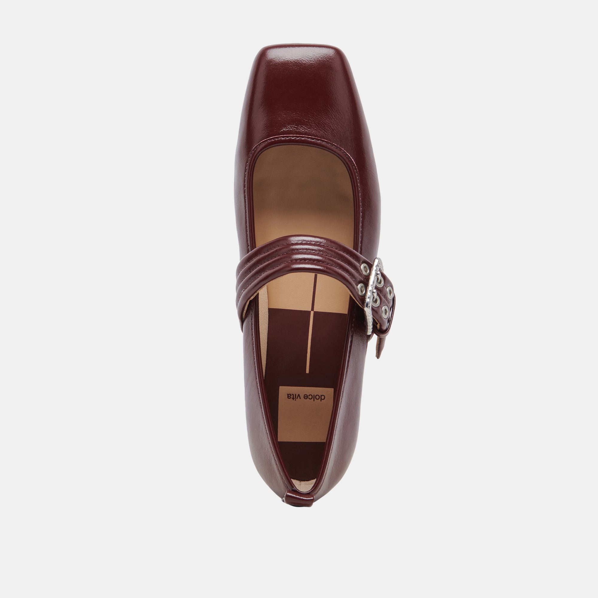 Arora Women's Ballet Flats - Burgundy Crinkle Patent Leather Slip-On Shoes for Work, Office & Casual Wear