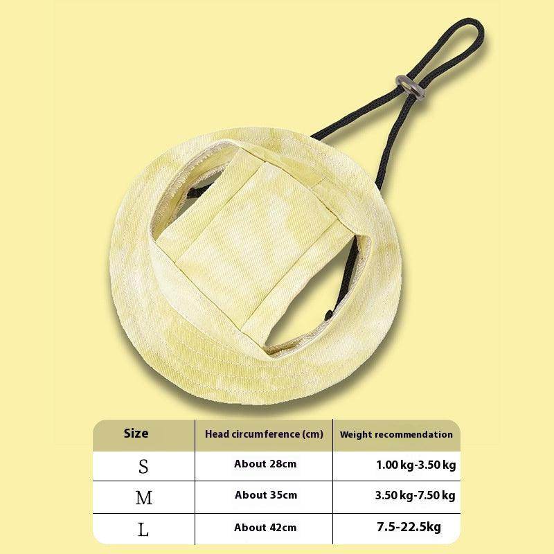 Adjustable Fisherman Hat for Dogs & Cats - Sun Protection Pet Hat with Ear Holes - Perfect for Outdoor Walks, Beach Trips, and Sunny Day Adventures (Model: 820980809274)