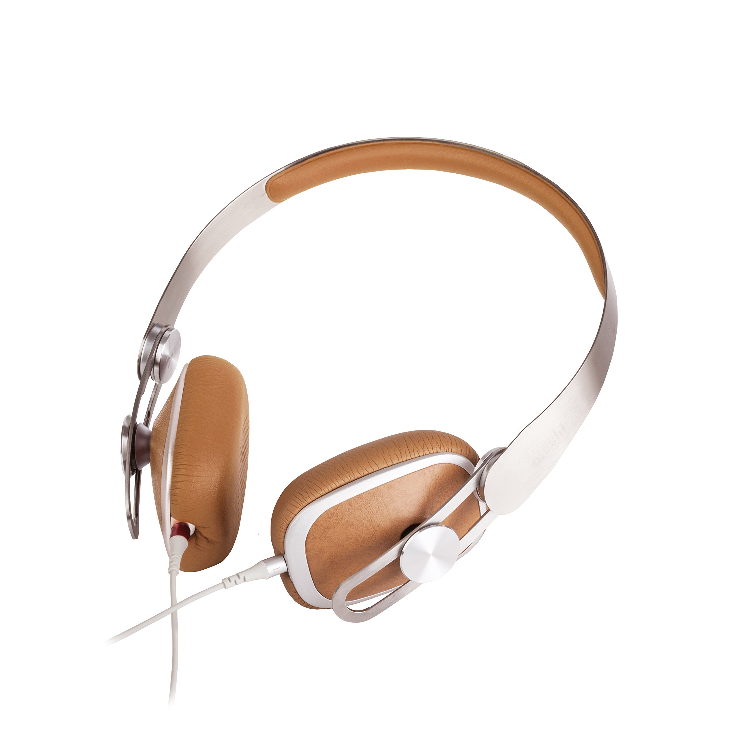Moshi Avanti On-Ear Headphones with Detachable Cable - Lightweight High-Resolution Audio, 3.5mm Jack & Carrying Case - Caramel Beige | Perfect for Travel, Commuting & Office Use