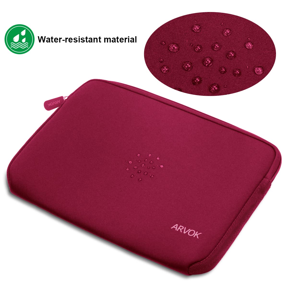 Premium 13-14 Inch Laptop Sleeve for MacBook Pro/Air, HP, Dell, Lenovo, Asus, Acer - Water-Resistant Protective Case with Carrying Handle - Perfect for Work, Travel & School - Wine Red