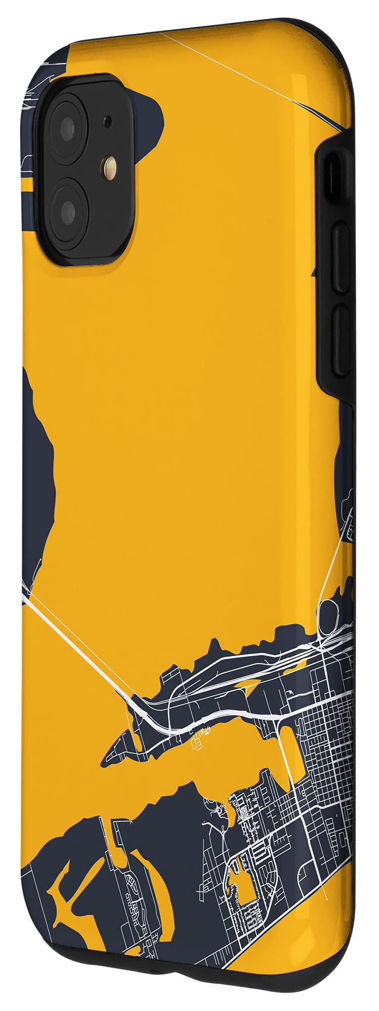 iPhone 11 Case - Galveston Street Map & Ireland Skyline Design - Protective Phone Cover for Travel Lovers & Adventure Seekers - Perfect for Daily Use, Travel & Gifts