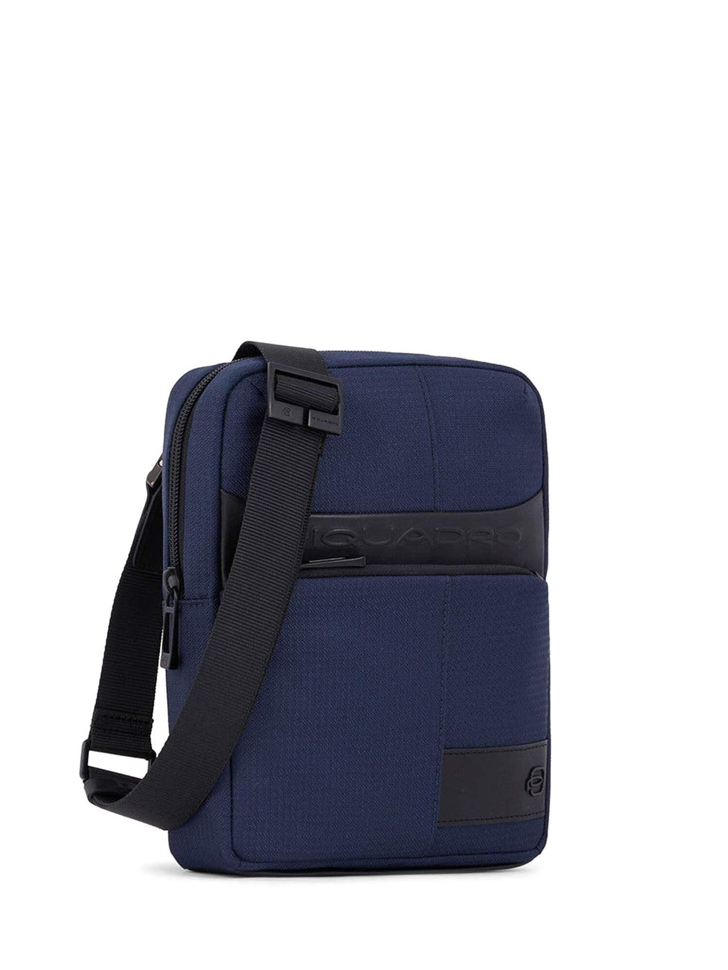 Premium PIQUADRO Small Fabric and Leather Crossbody Bag for Women - Stylish & Durable Everyday Purse for Work, Travel & Shopping