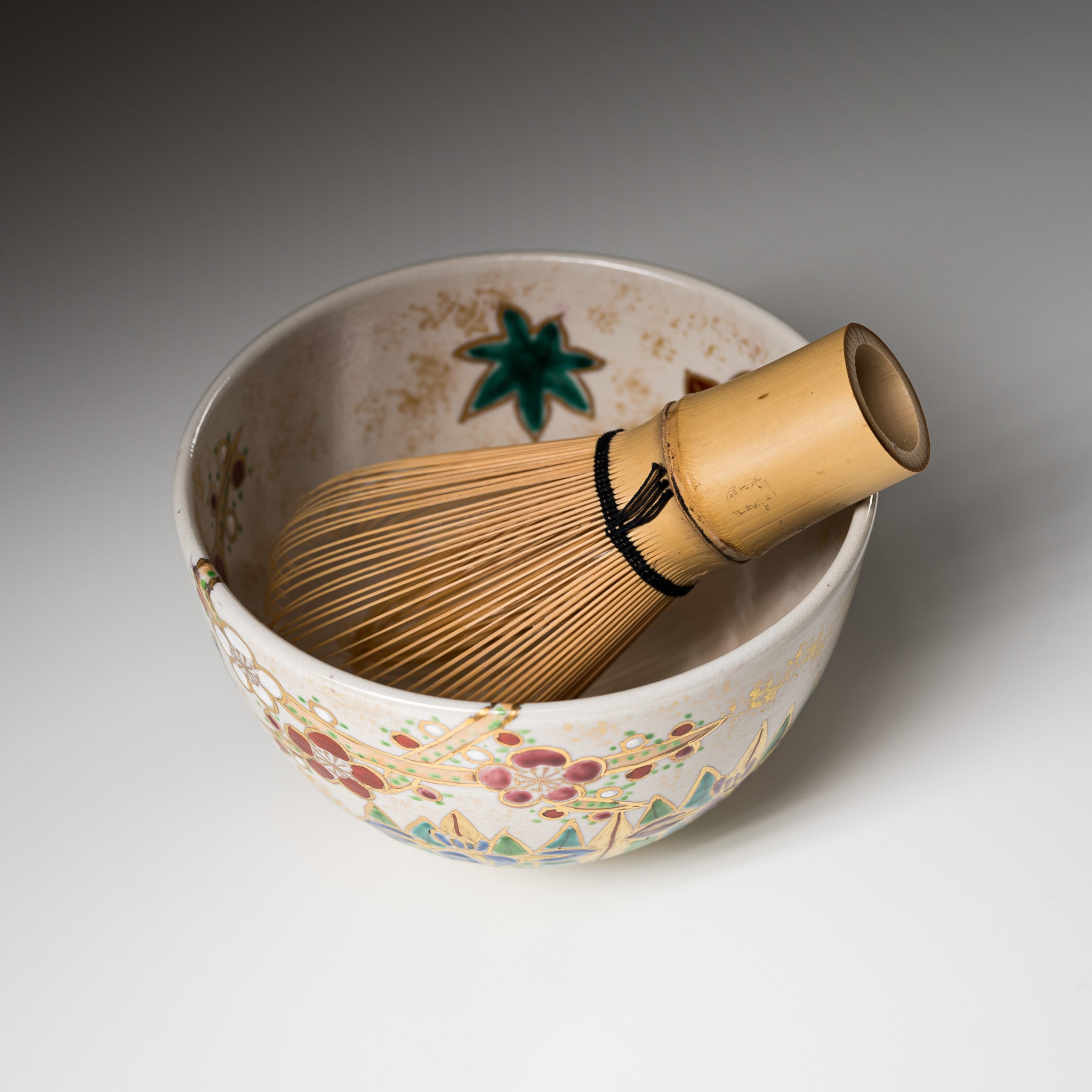 Handmade Kyo Kiyomizu Ware Matcha Bowl - Shiki Saika Collection | Authentic Japanese Ceramic Tea Cup for Matcha, Green Tea Ceremony & Zen Meditation | Perfect for Traditional Tea Rituals, Home Decor & Gift Giving