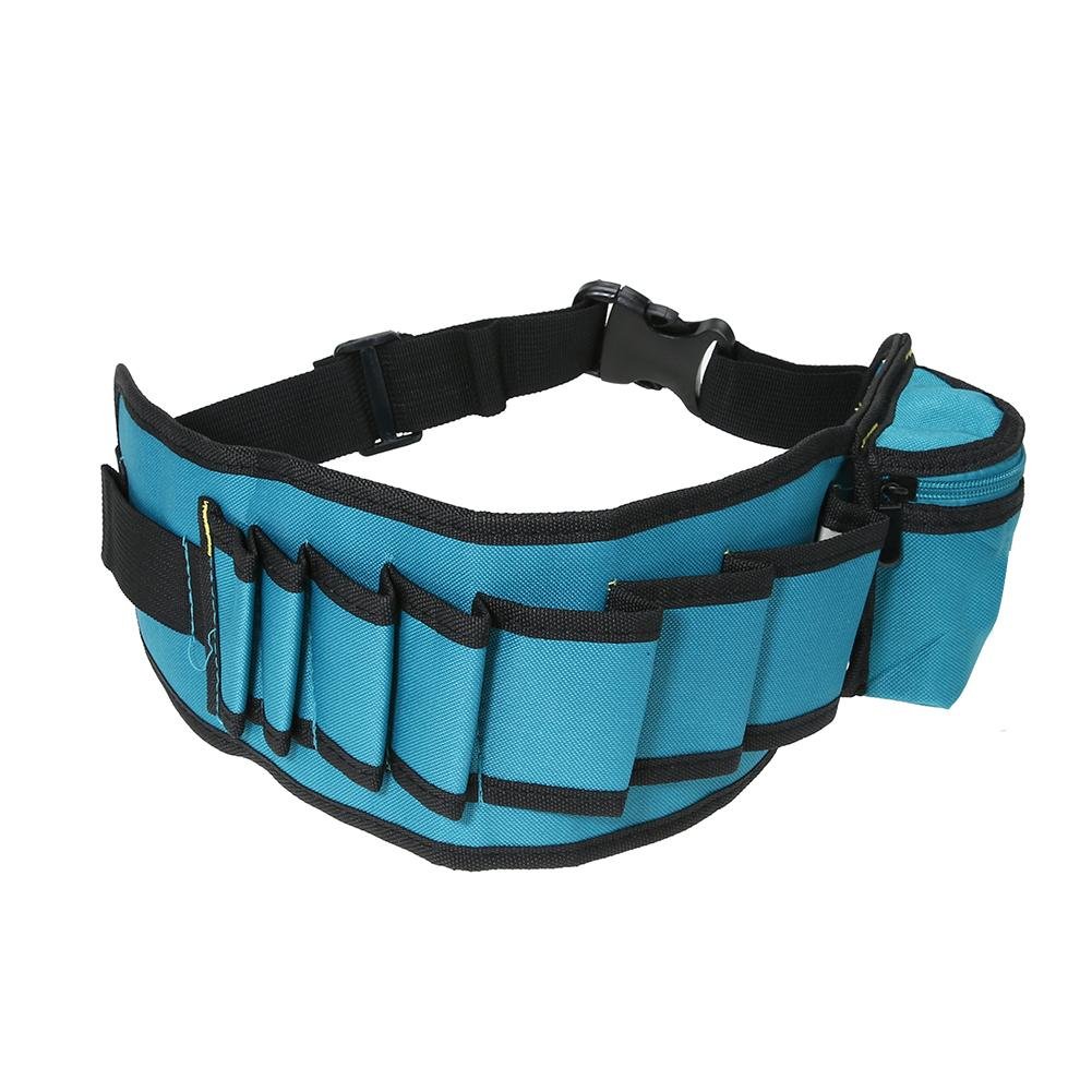 ZXTQW Multi-Pocket Tool Belt for Electricians - Heavy Duty Polyester Waist Tool Organizer with Carrying Pouch for Indoor & Outdoor Work - Perfect for Construction, Plumbing, Carpentry and DIY Projects