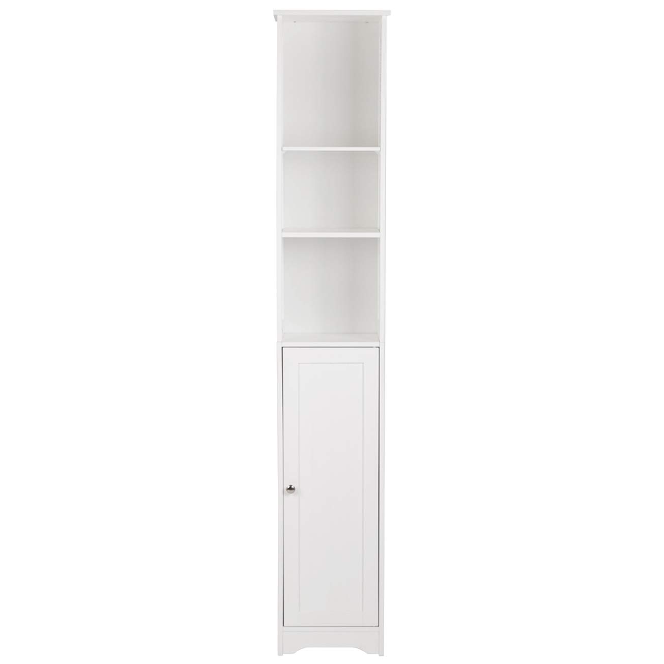 FCH White One Door Three Layer Bathroom Floor Cabinet - Multifunctional Storage Organizer Rack for Towels, Toiletries & Cosmetics - Perfect for Small Bathrooms, Vanities & Apartment Storage Solutions