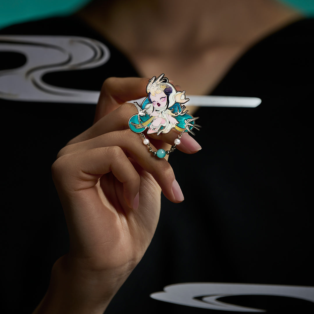 POP MART SKULLPANDA The Mirage Series Blind Box Mystery Collectible Pin - Cute Anime Brooch for Cosplay, Fashion Accessories & Gift Giving