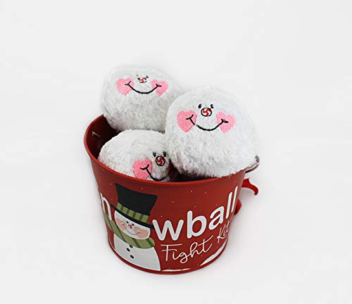 **Young's Tin Bucket Marshmallow Toss Game with 6 Soft Plush Marshmallows (Red/Green) – Fun Outdoor & Indoor Party Activity for Kids & Family**