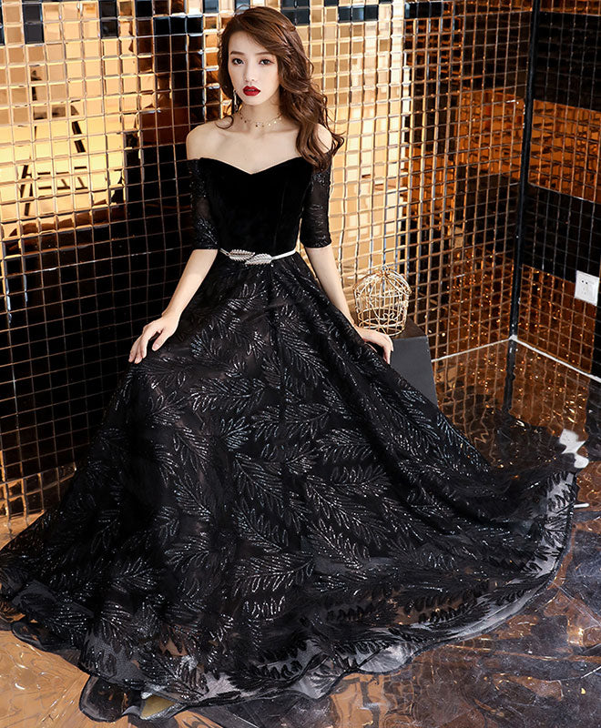 Elegant Black Lace Long Prom Dress for Women - Formal Evening Gown for Homecoming, Wedding & Special Occasions