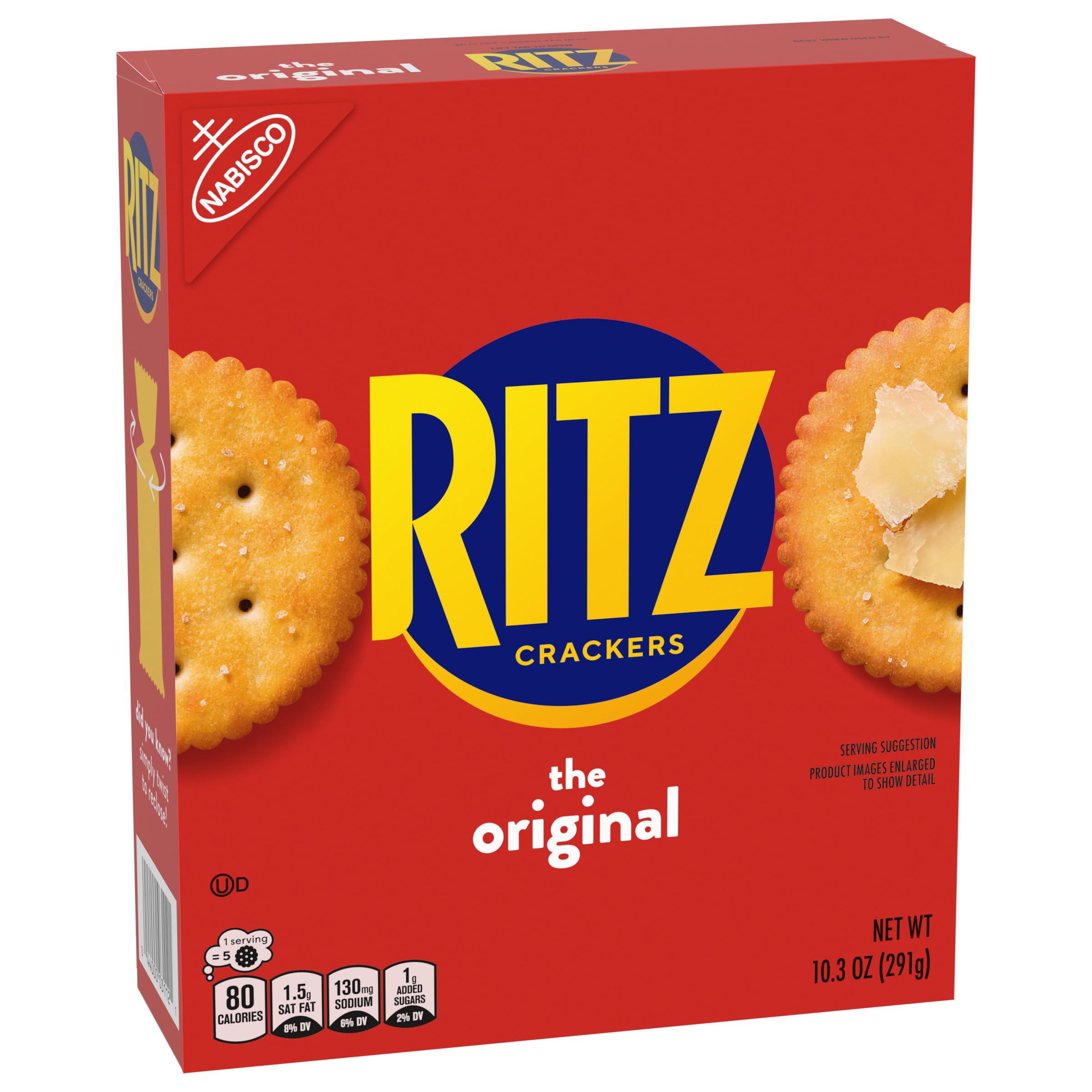 RITZ Original Crackers - Delicious Snacks for Kids & Adults - Perfect for Lunch Boxes, Parties & On-the-Go - 10.3 oz Pack