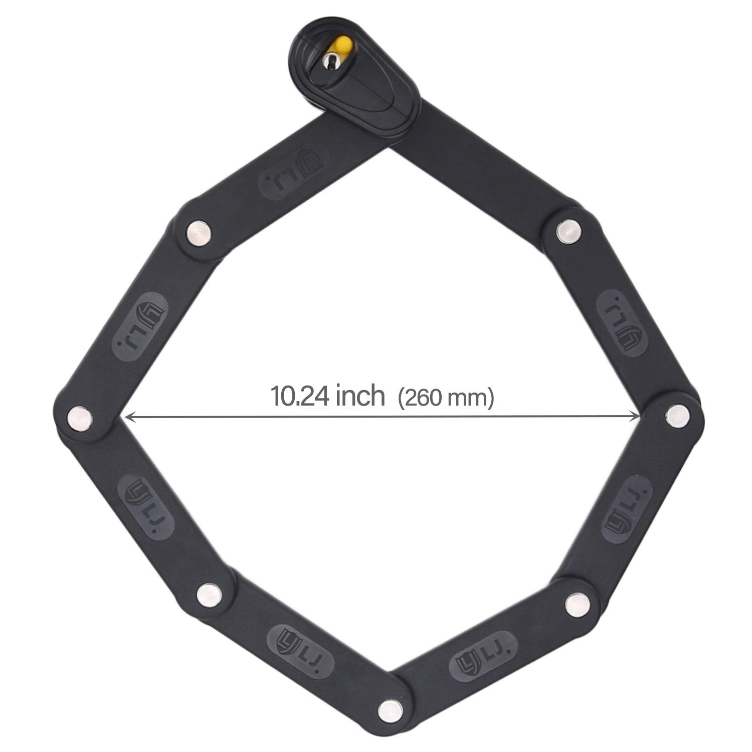Heavy Duty Folding Bike Lock - 8 Joints Alloy Steel Anti-Theft Chain Lock with Storage Bracket | Portable & Compact Bicycle Security Lock for Commuting, Travel & Urban Cycling | Foldable & Retractable Design for Easy Storage