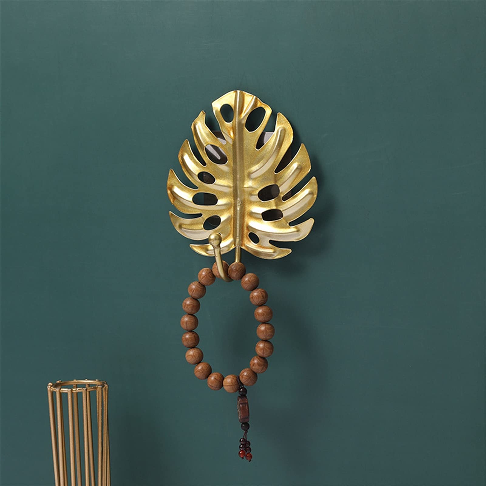 Metal Wall Coat Rack with Creative Leaf Design - No Drill Hooks for Jackets, Keys & Hats - Perfect for Bedroom, Living Room & Bathroom Organization (Bronze)