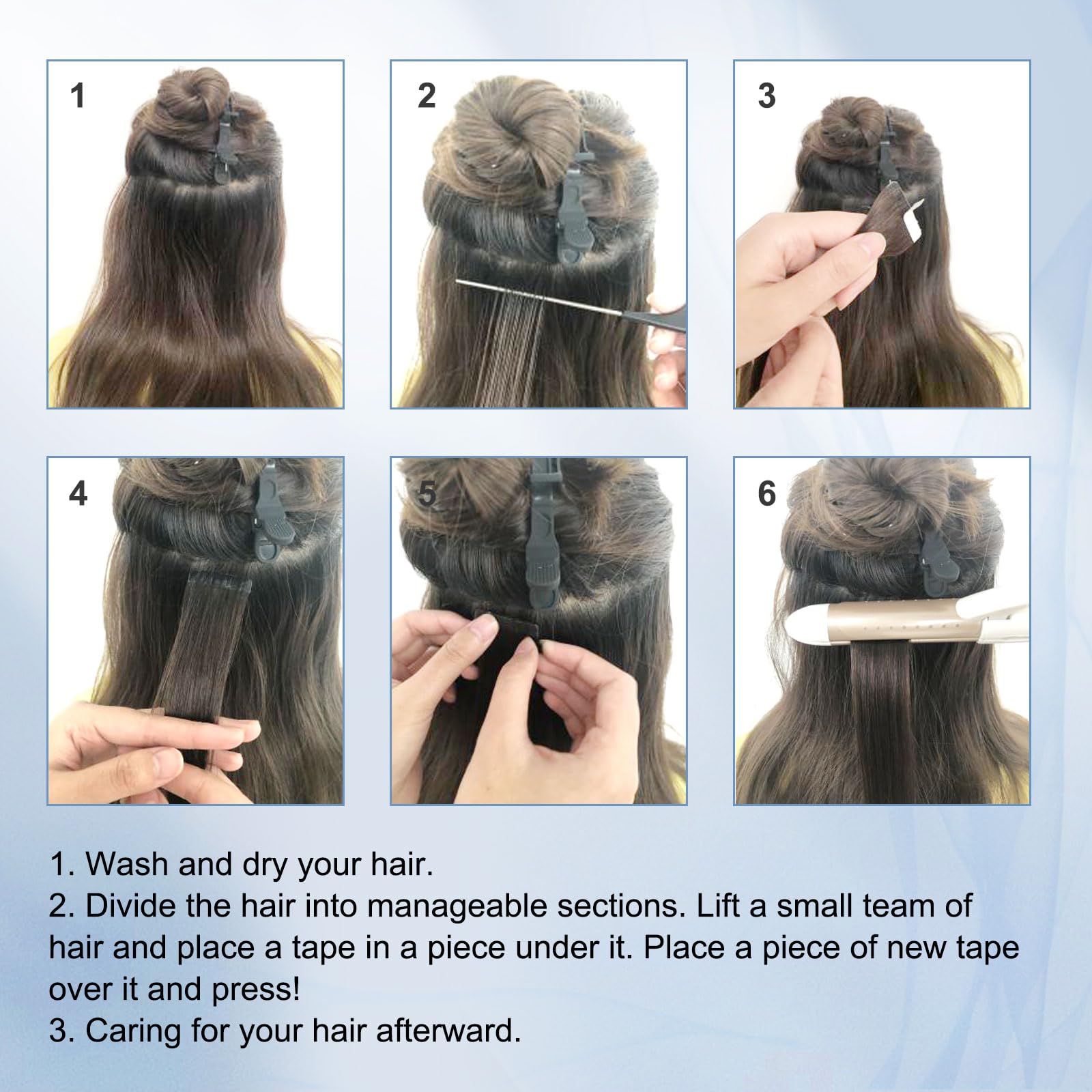 Sixstarhair Light Brown & Ash Blonde Tape-In Hair Extensions - 16 Inch Seamless Straight Human Hair with Double-Sided Tape (50g, Color P8-60) for Everyday Wear, Parties & Special Occasions