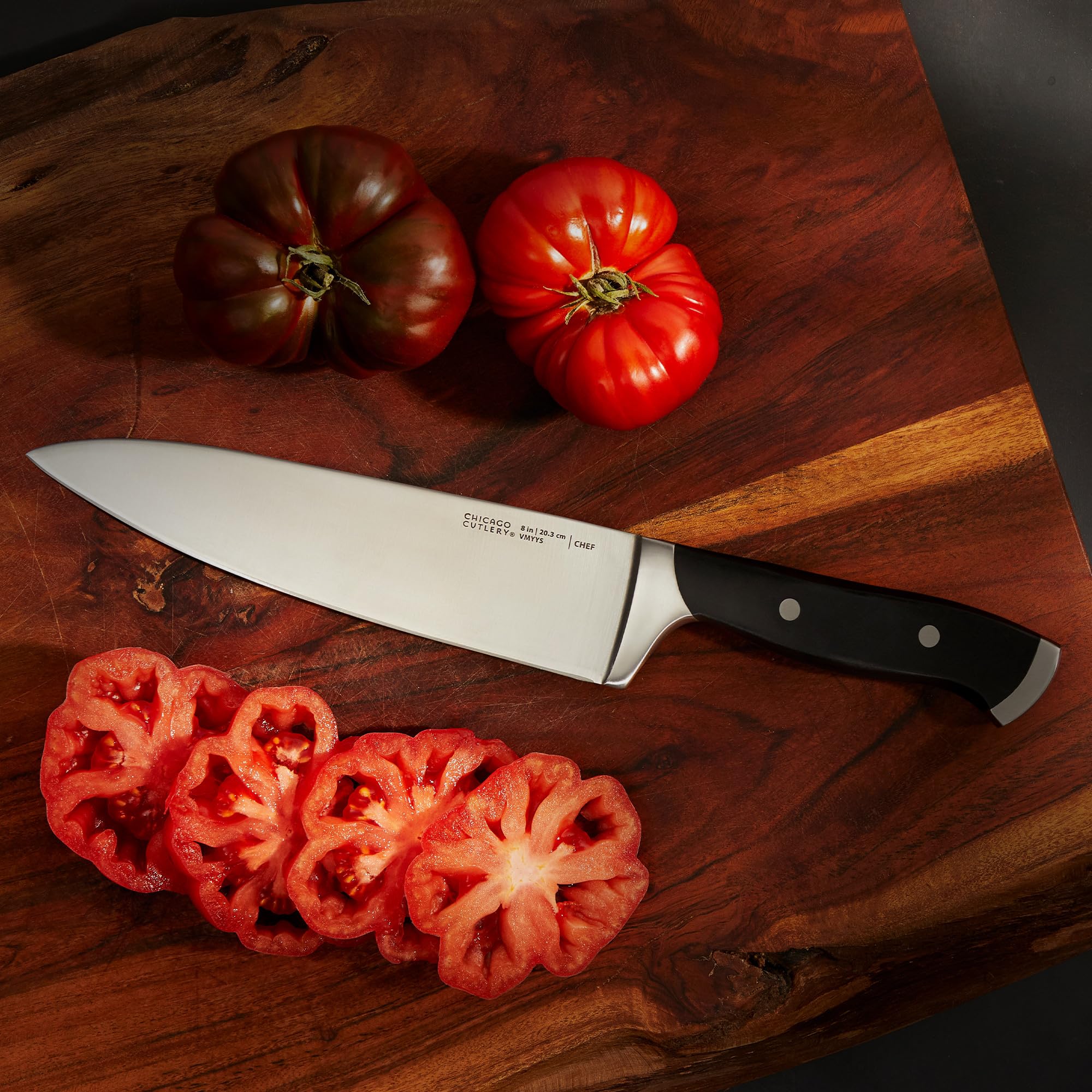 Chicago Cutlery Armitage 13-Piece Professional Knife Block Set - Stainless Steel Kitchen Knives with Steak Knives, Wooden Block & Ergonomic Black Handles - Perfect for Home Chefs, Cooking Enthusiasts & Professional Kitchens