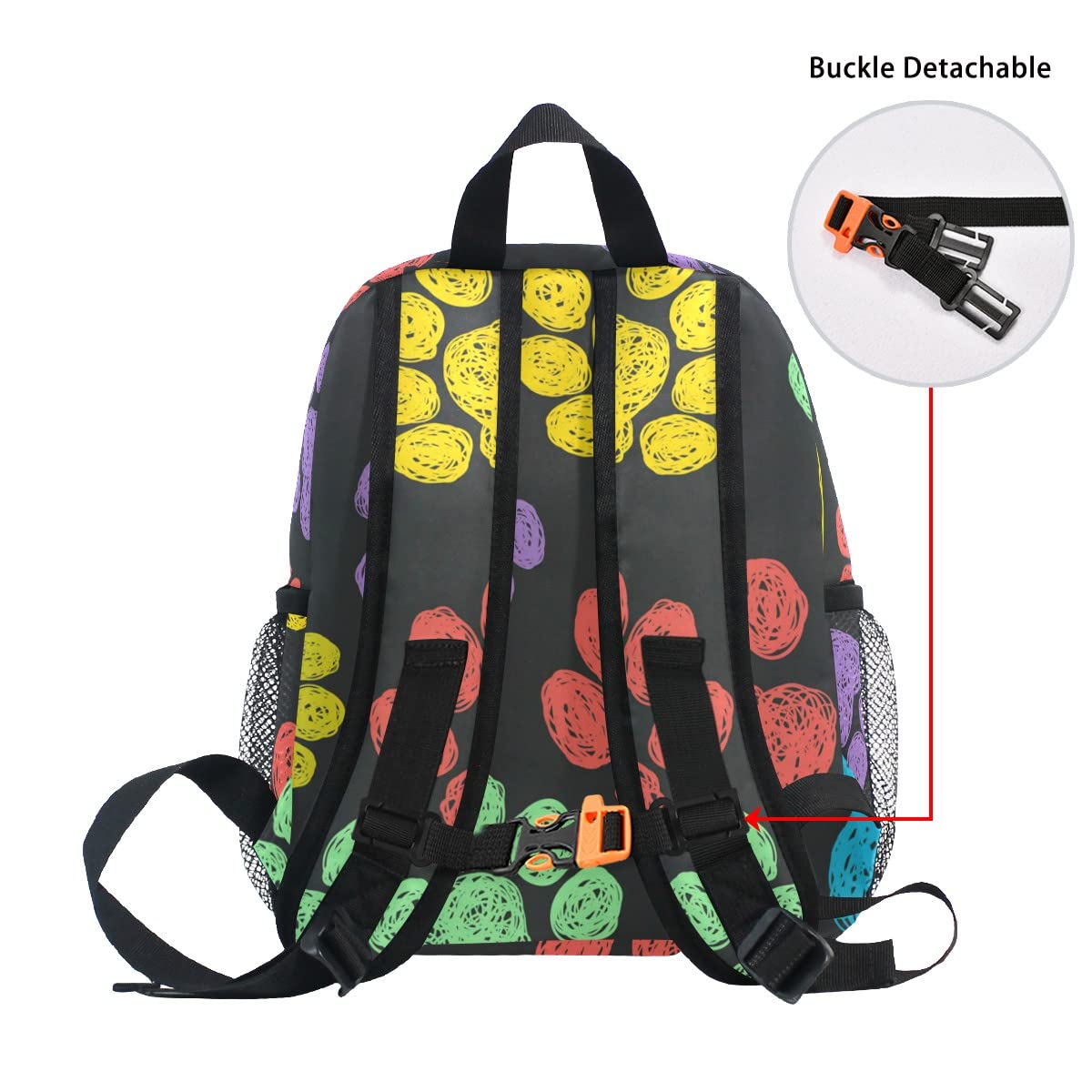 **JIPONI Cute Rainbow Dog Paw Print Toddler Backpack for Girls & Boys - Lightweight Preschool Backpack with Adjustable Chest Strap & Pockets - Perfect for Daycare, Travel, and School**