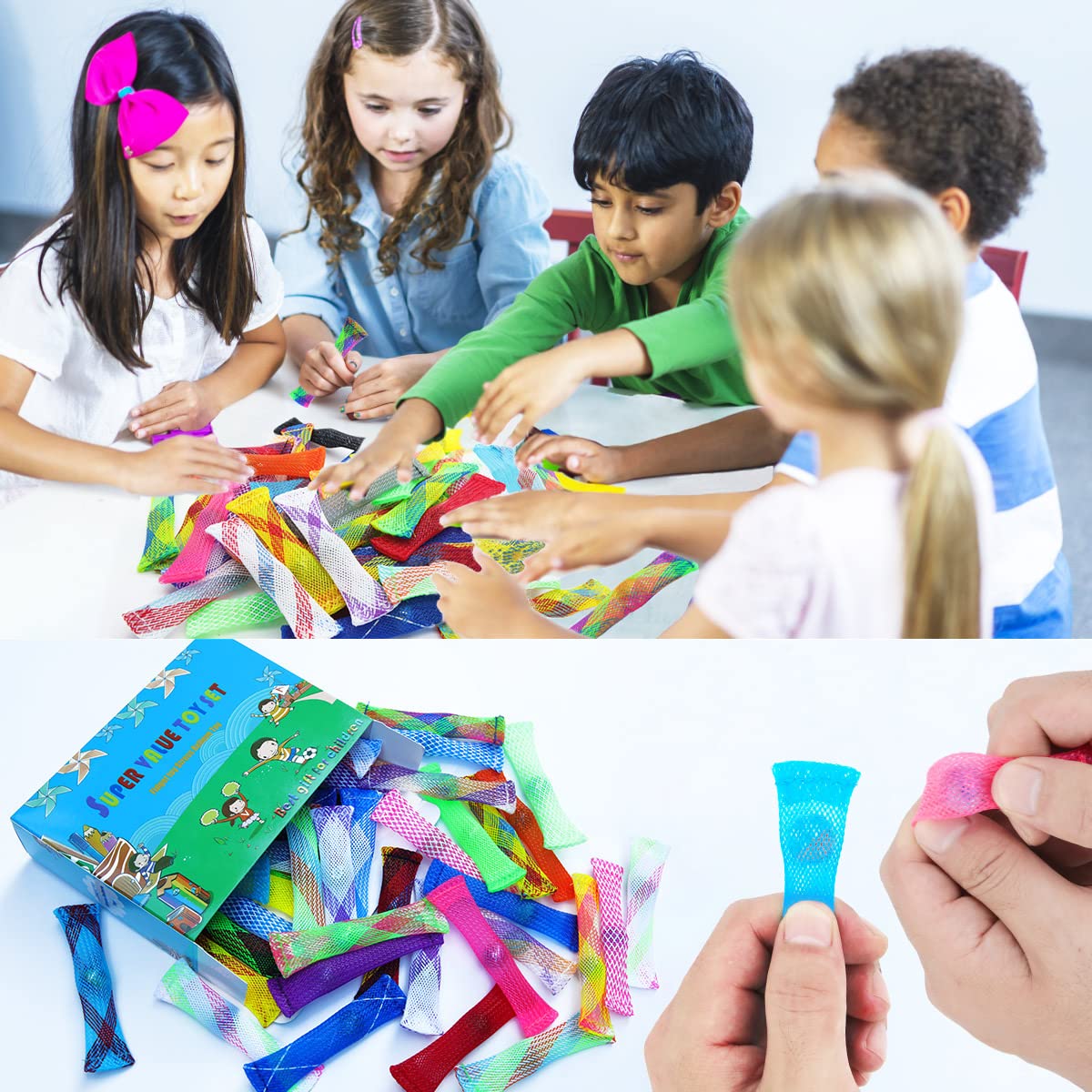 42 Pack Marble Mesh Fidget Toys for Stress Relief & Anxiety - Sensory Fidget Toys for Kids & Adults - Improve Focus & Concentration - Perfect for ADHD, Autism, Office & Classroom Use