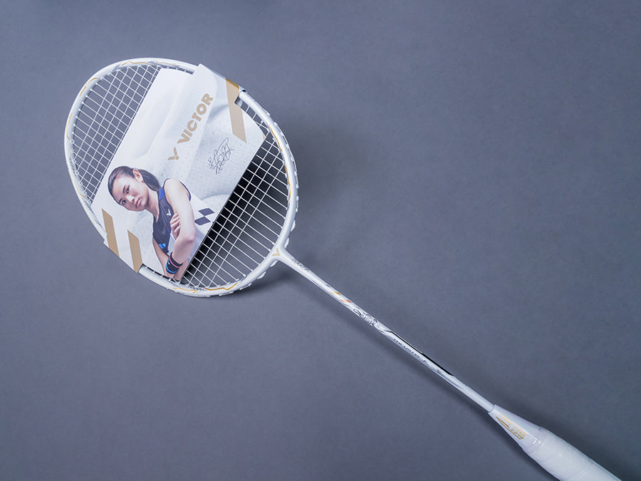 Victor Thruster K Falcon Claw LTD TK FC LTD A Badminton Racket [White] - Professional Tournament Grade Shuttlecock Racket for Competitive Play & Training