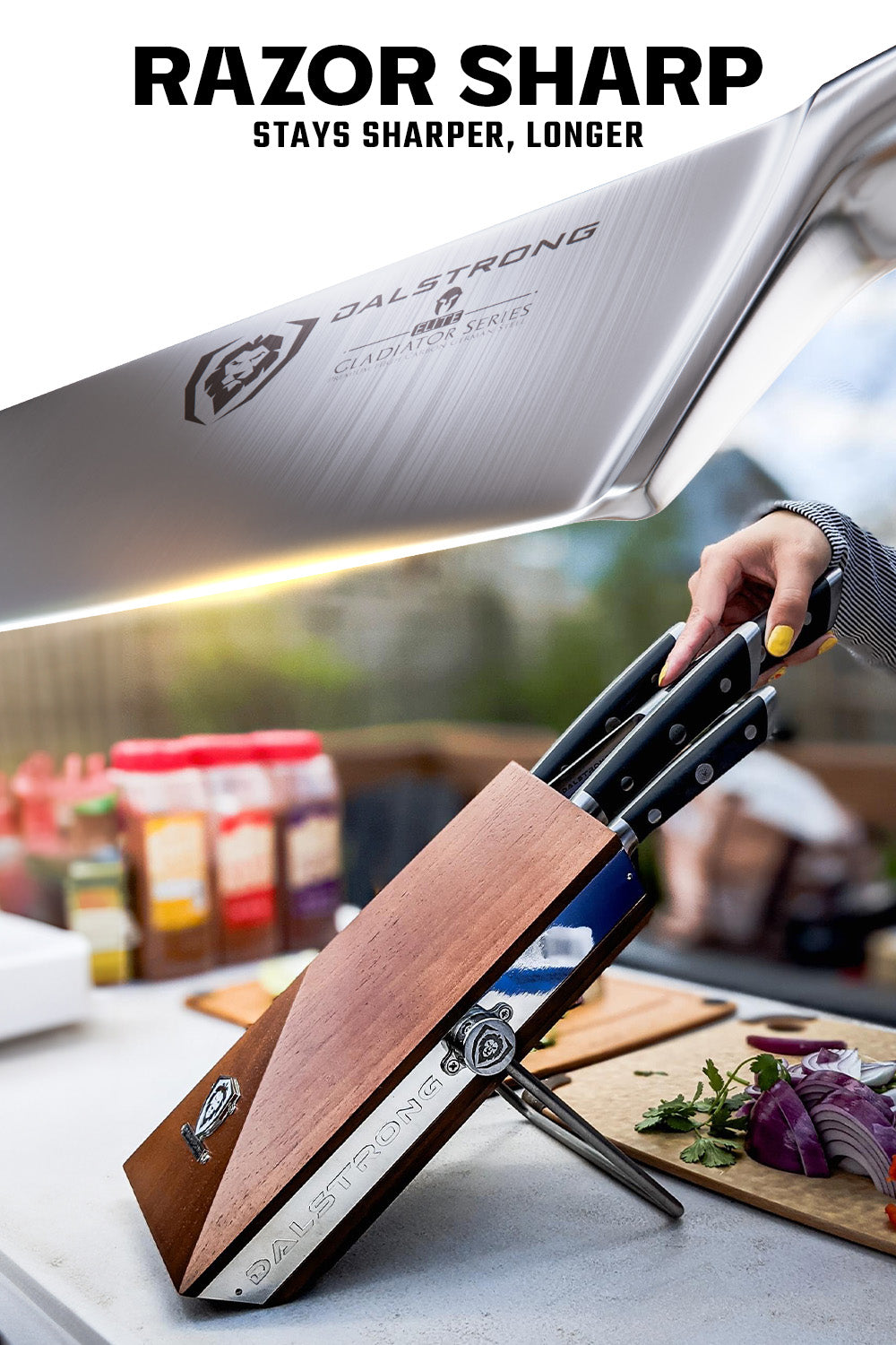 5-Piece Premium Knife Set with Modular Block - Gladiator Series | NSF Certified Kitchen Knives by Dalstrong | Perfect for Home Chefs & Professional Cooking