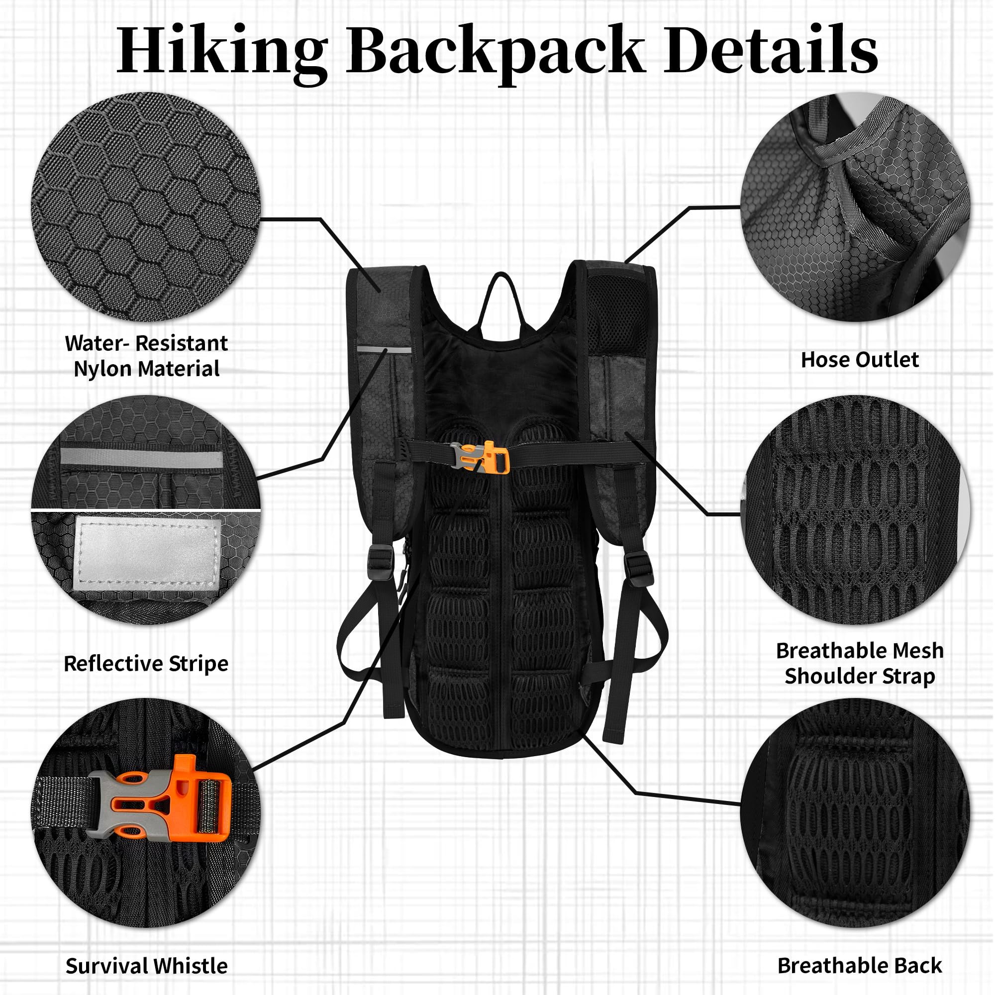 EULANT Waterproof Running Backpack - Lightweight Hiking Cycling Pack for Men & Women - Perfect for Outdoor Sports & Travel