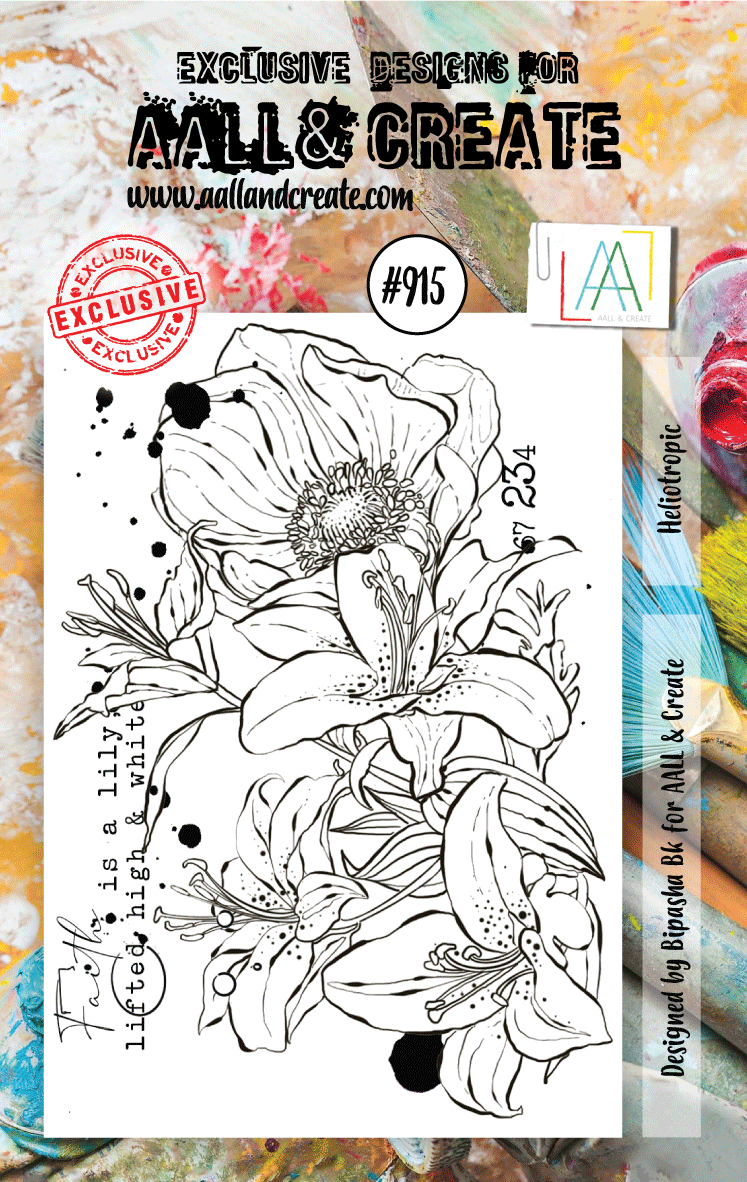 AALL and Create Stamp Set 915 Heliotropic - Floral Stamps for Card Making, Scrapbooking & DIY Crafts