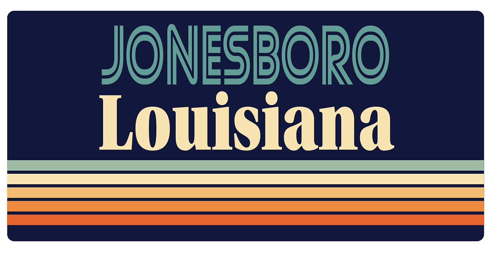 Jonesboro Louisiana 5 x 2.5-Inch Retro Fridge Magnet - Vintage Souvenir & Decorative Gift for Home, Office, or Travel Memories