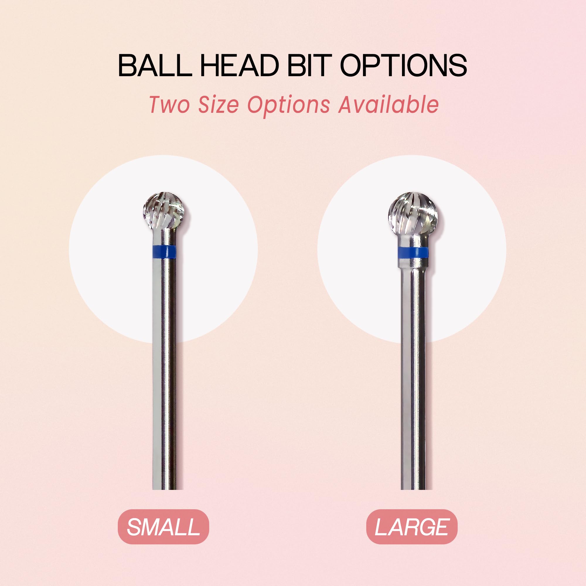 Professional Pana Cuticle Clean Nail Drill Carbide Bits - Ball Head (Large) for Nail Salon & Home Manicure - Perfect for Cuticle Removal, Nail Trimming & Under Nail Cleaning - Essential Manicure Tools for Professionals & DIY Enthusiasts
