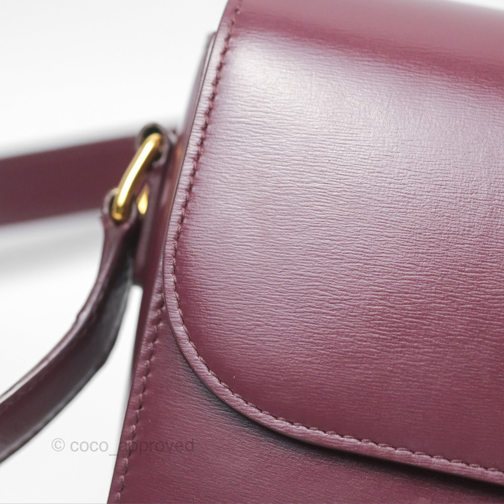 Celine Medium Triomphe Bag in Acai Burgundy Shiny Calfskin Leather - Luxury Crossbody Purse for Women, Perfect for Work, Travel & Evening Events