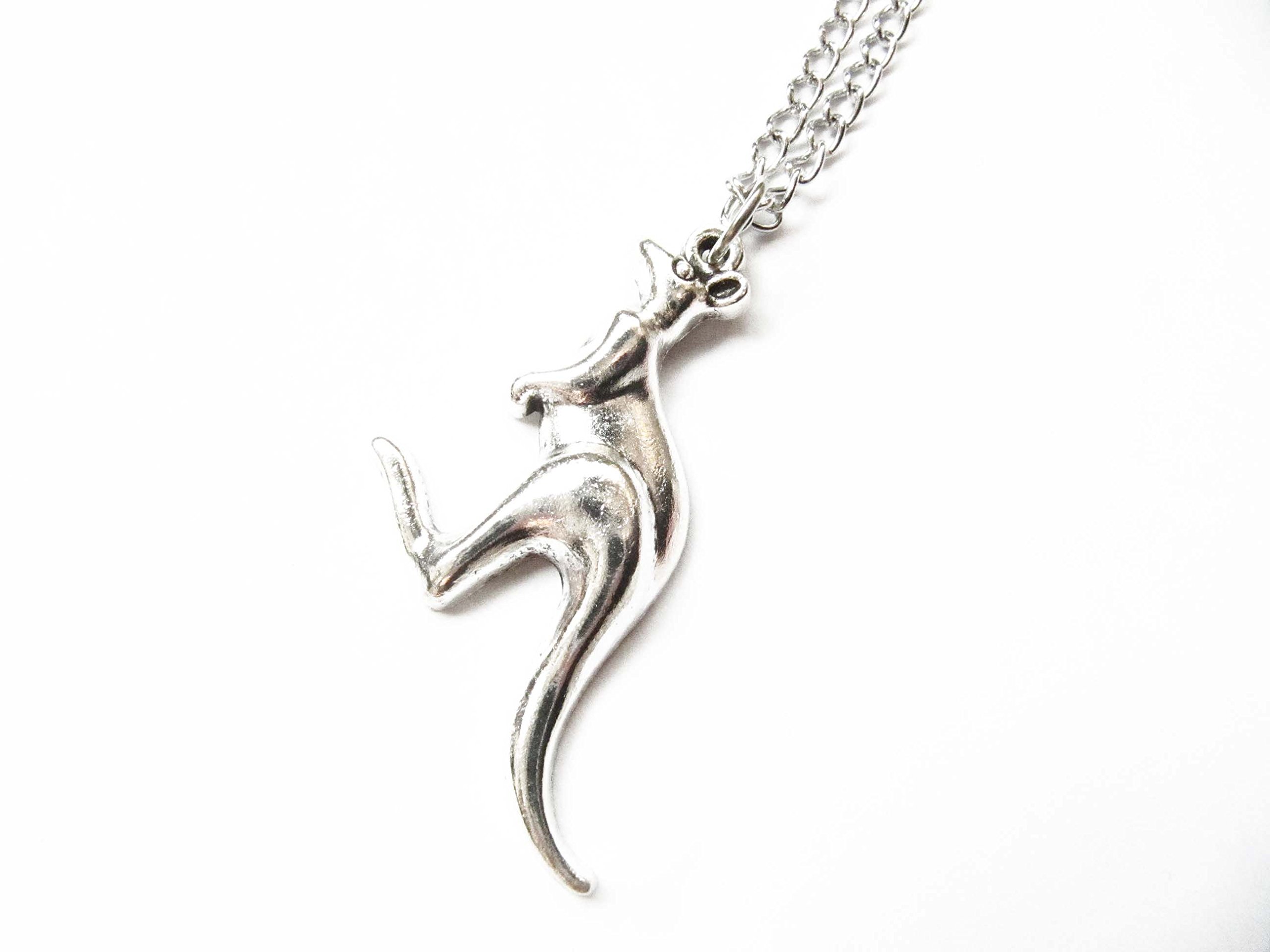 2Pcs Ancient Silver Kangaroo Necklace - Animal Jewelry Pendant for Women & Men - Unique Wild Animal Gift for Nature Lovers - Perfect for Outdoor Adventures & Boho Fashion