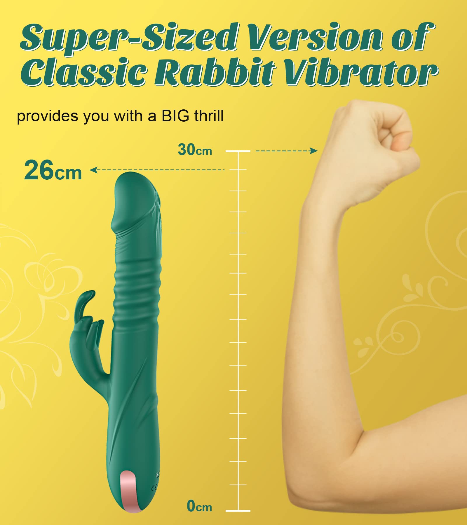 Premium Rabbit Thrusting Vibrator for Women - Dual Stimulation G-Spot & Clitoral Vibrator, Powerful Rechargeable Silicone Dildo Sex Toy for Solo Play & Couples | Enhance Intimacy & Female Pleasure in Bedroom
