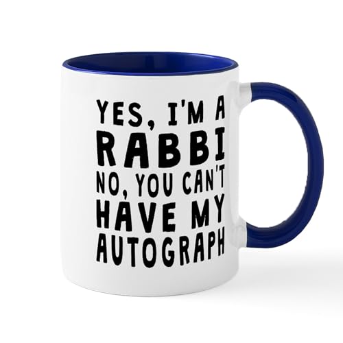 White/Navy Inside - Rabbi Autograph Mugs