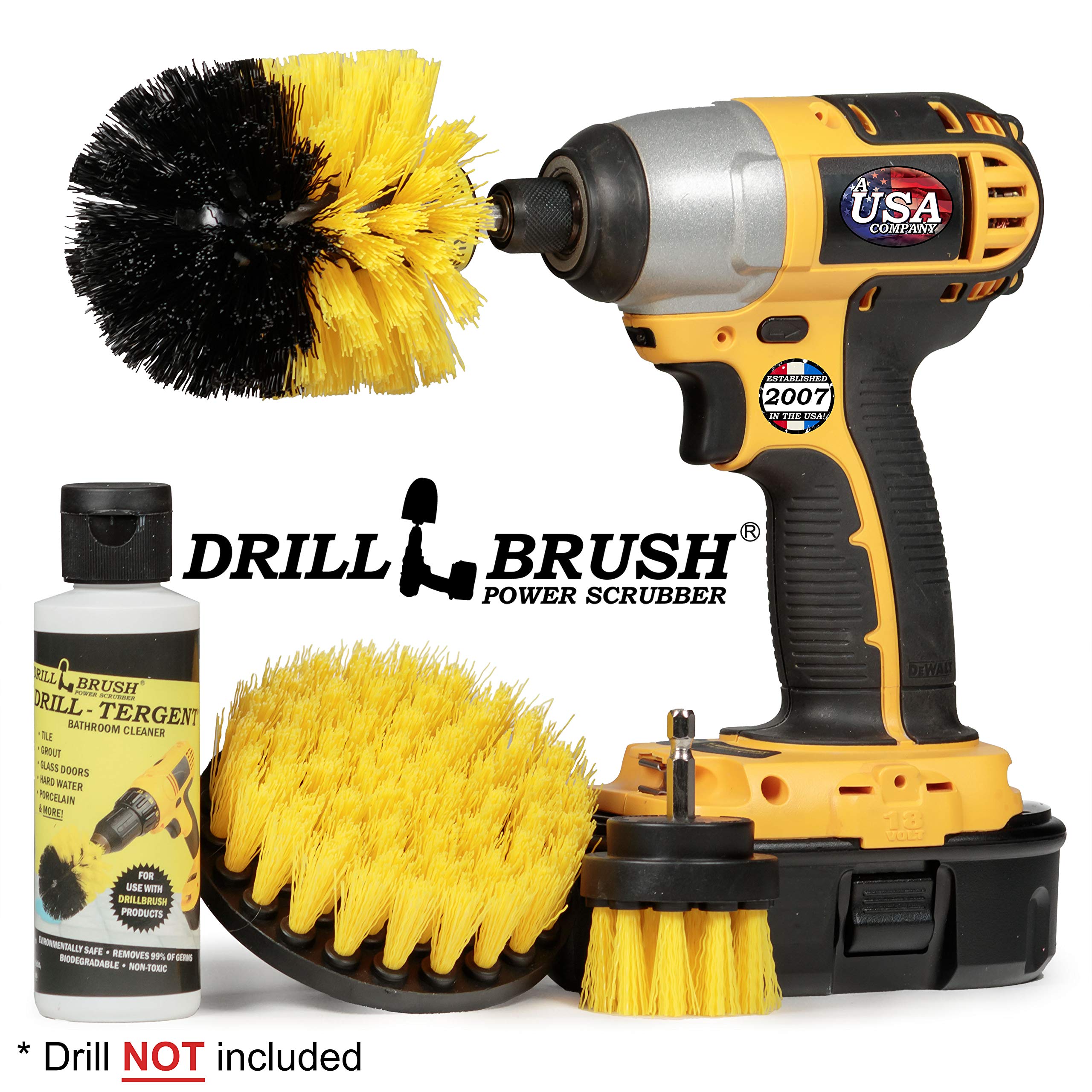 Grout Cleaner Drill Brush Attachment Set - Bathroom & Shower Cleaning Brush Kit - Power Scrubber for Tile, Bathtub & Grout - Drill Powered Cleaning Brush Set for Deep Cleaning - Perfect for Bathroom, Kitchen & Household Surfaces