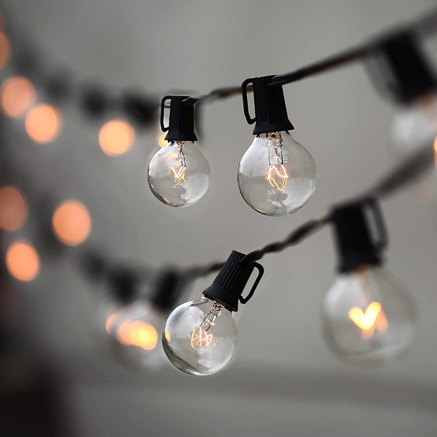 IP44 Waterproof G40 50+2 Bulbs Warm White Outdoor String Lights - 50FT Patio Garden Lighting for Wedding, Cafe, Backyard, Festival & Christmas Decorations | Perfect for Outdoor Parties, Landscape Lighting and Holiday Decor
